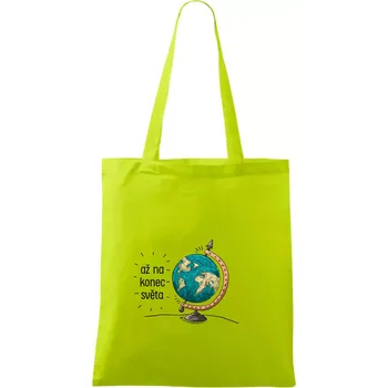 Až na konec světa - Taška bavlněná - 42 x 38 cm ( Limetková )