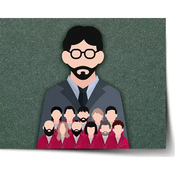 Plakát Sablio Plakát Money heist Profesor a jeho tým Zelená - 60x40 cm