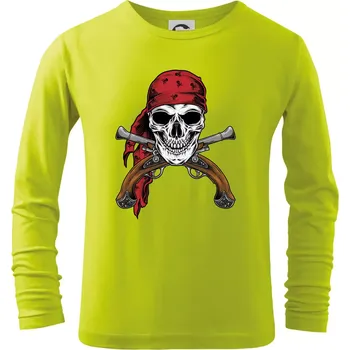 Chlapecké oblečení Pirát s bambitkou - Triko dětské Long Sleeve - 146 cm/10 let ( Limetková )