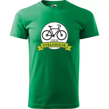 Pánské tričko Sablio Tričko s potiskem Jsem cykloholik - zelené L