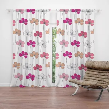 Závěs Sablio Závěs Růžové kvítí: 2ks 140x250cm