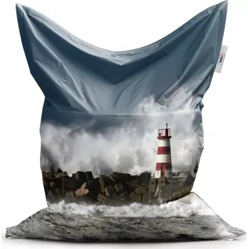 Sedací pytel Sablio Sedací vak Classic Maják ve vlnách - 150x100 cm