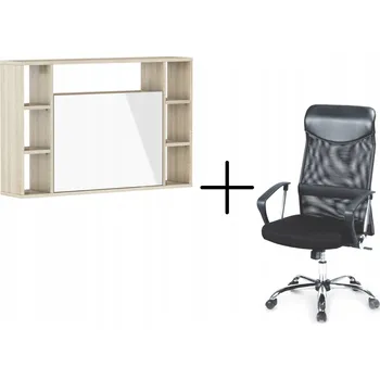 Psací stůl Obdélníkový psací stůl Homlando 94 x 62 x 62 cm bílý, dub sonoma světlý