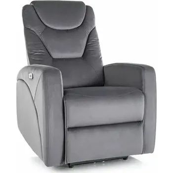 Křeslo KERBIN - relaxační křeslo elektrické - látka Šedá -Bluvel 14, Nosnost 150kg (S) (KRONOSVSZ) (K150) NOVÁ BARVA