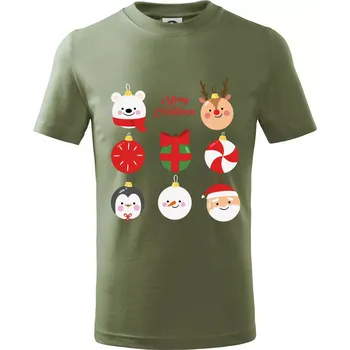 Vánoční koule - Tričko dětské bavlněné - 98 cm / 2 roky ( Khaki )