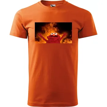 Sablio Tričko s potiskem Fire puppet - oranžové L
