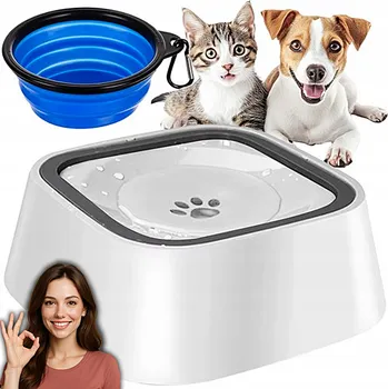 Miska pro psa MISKA PRO PSA A KOČKU PROTI ROZLÉVÁNÍ + CESTOVNÍ MISKA SADA PRO ZVÍŘATA