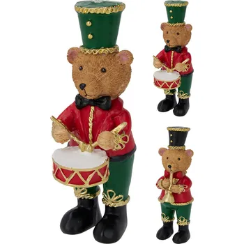 Vánoční dekorace Figurka medvídka s hudebním nástrojem 175 mm (mix 2 designů /cena za 1 ks)