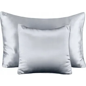 Polštář Povlak na polštář ze 100% hedvábí 50x70 na polštář, Polštář Povlečení světle stříbrný