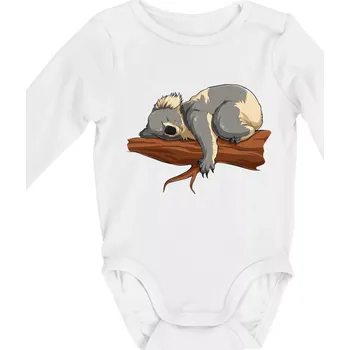 Dětská móda Koala na větvi - Body kojenecké s dlouhým rukávem - Dlouhý r. do 3 měs ( Bílá )