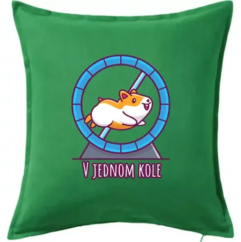Polštář Křeček v jednom kole - Polštář 50x50 - 50x50 - Pouze potah ( Středně zelená )