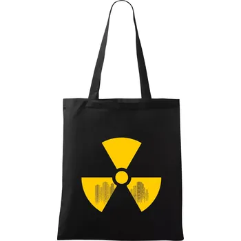 Radioaktivita - silueta města - Taška bavlněná - 42 x 38 cm ( Černá )