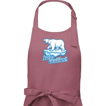 Kuchyňská zástěra Jsem otužilec - medvěd - Pánská zástěra na vaření - Univerzální velikost ( Starorůžová )