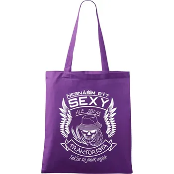 Nákupní taška Nesnáším být sexy - traktorista - Taška bavlněná - 42 x 38 cm ( Fialová )