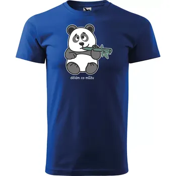 Sablio Tričko s potiskem Dělám co můžu Panda - modré L