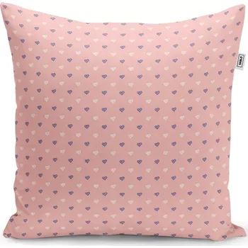Polštář Sablio Polštář Srdíčka na růžové - 40x40 cm