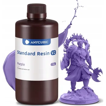 Filament UV Pryskyřice Anycubic Standard V2 Fialová 1 kg 1 l Pro 3D Tiskárnu