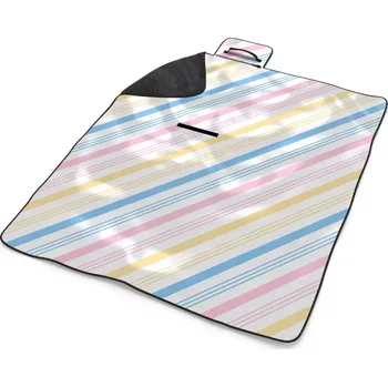 deka Sablio Plážová deka Tříbarevné pruhy: 200x140 cm