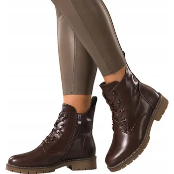 Dámská zimní obuv KOTNÍKOVÉ BOTY Čokoládové Dámské POHODLNÉ Na Podpatku ŠNĚROVACÍ S Ozdobami r 39