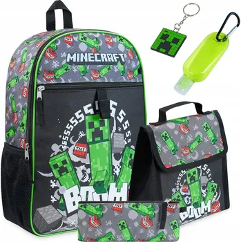 Školní batoh SADA 6v1 BATOH 3D, TAŠKA NA SVAČINU, PENÁL, MINECRAFT, ŠKOLNÍ POTŘEBY, ŠKOLNÍ BATOH