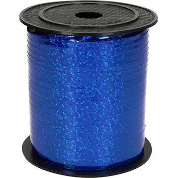 Balónek VÁZACÍ STUHA NA BALÓNKY MODRÁ HOLOGRAFICKÁ 200M