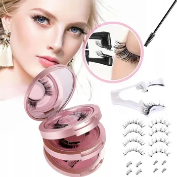 Péče o řasy a obočí 16x UMĚLÉ MAGNETICKÉ ŘASY Magnetické řasy 3D, není potřeba oční linka