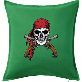 Polštář Pirát s bambitkou - Polštář 50x50 - 50x50 - Pouze potah ( Středně zelená )