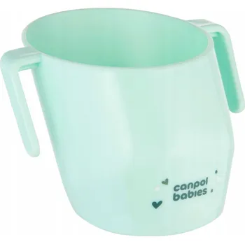 Canpol Chytrý otevřený hrneček s oušky pro děti k učení pití tyrkysový