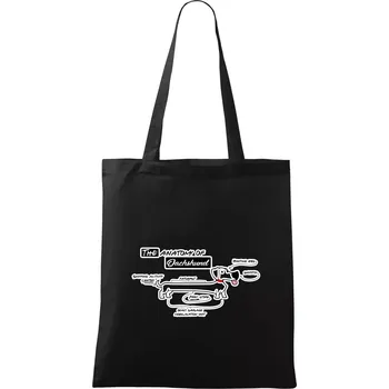 Nákupní taška Jezevčík - Anatomie - Taška bavlněná - 42 x 38 cm ( Černá )