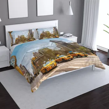 Povlečení Sablio Povlečení Žluté taxiky 2 - 140x200 / 90x70