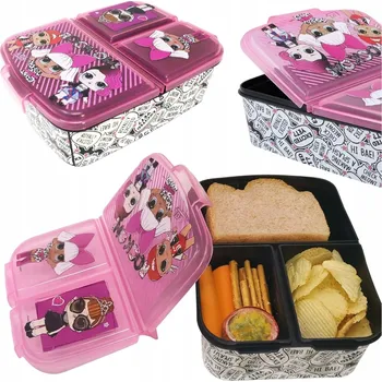 Svačinový box KRABIČKA S PŘIHRÁDKAMI PRO DĚTI OBĚD-BOX KRABIČKY KONTEJNERY