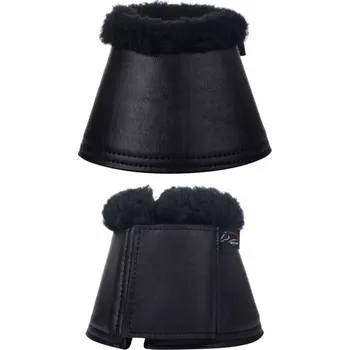 Koňské kamaše Zvony Comfort HKM, s beránkem, polstrované, pár, černé/černé, Full