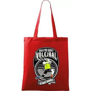Hraju pro radost volejbal a fakt dobře - Taška bavlněná - 42 x 38 cm ( Červená )