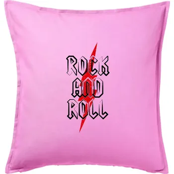 Polštář Rock and Roll blesk - Polštář 50x50 - 50x50 - Pouze potah ( Růžová )