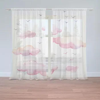 Záclona Sablio Záclony Růžové mraky: 2ks 150x250cm