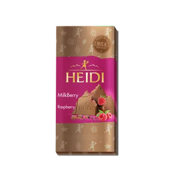 Čokoláda Heidi Mléčná čokoláda s malinami 80g