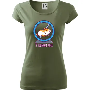 Dámské tričko Křeček v jednom kole - Dámské triko Pure - 3XL ( Khaki )