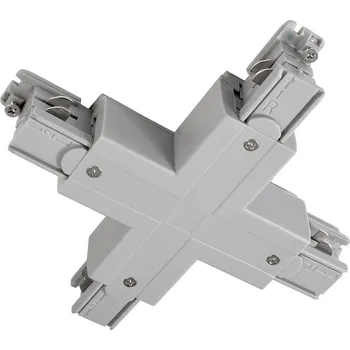 Bodové svítidlo LIGHT IMPRESSIONS Deko-Light kolejnicový systém 3-fázový 230V D Line X-spojka levé-levé-pravé-pravé 230V šedá RAL 7040 166 - LIGHT IMPRESSIONS IMPR 710034