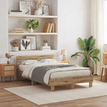 Postel zahrada-XL Rám postele s čelo dub artisan 120 x 190 cm Kompozitní dřevo 3333958