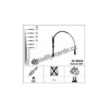 Zapalovací kabel Sada kabelů pro zapalování NGK RC-VW236 - ŠKODA, VW