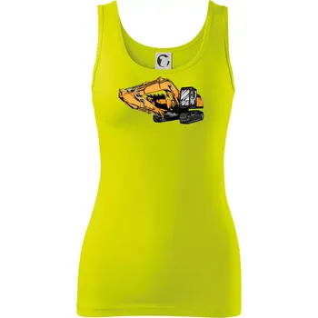 Žlutý bagr z boku - Dámské tílko - S ( Limetková )