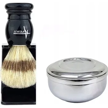 Štětka na holení s přírodním vlasem, Kalíšek/Nádobka na mýdlo na holení