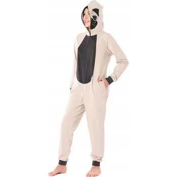 Dívčí pyžamo LADEHEID Onesie Bavlna PES MOP 170 béžová 170
