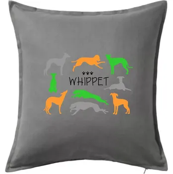 Polštář Whippet barevný - Polštář 50x50 - 50x50 - Pouze potah ( Tmavě šedý melír )