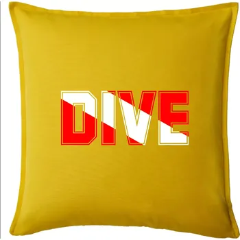 Polštář Dive nápis vlajka - Polštář 50x50 - 50x50 - Pouze potah ( Žlutá )