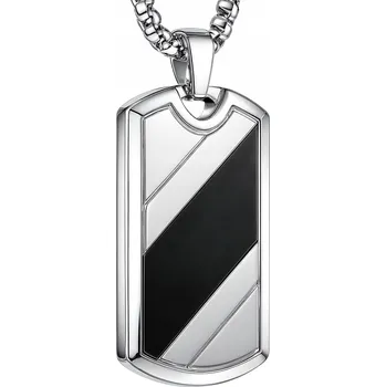 Náhrdelník Pánský náhrdelník z nerezové ocel 316L s děleným střihem a stříbrným děleným ocel