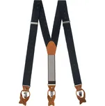 Avantgard Šle ve tvaru Y s variabilním zapínáním na klipy nebo kožená poutka tmavě modrá, koňaková kůže 864-310469