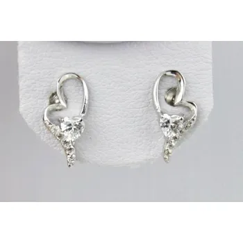 Náušnice Stříbrné náušnice srdíčka se zirkony