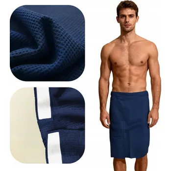 KILT DO SAUNY SPA BAZÉNOVÝ RUČNÍK PÁNSKÝ NA SUCHÝ ZIP S KAPSOU BAVLNA 140x65 cm