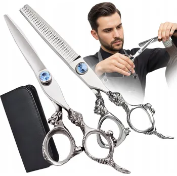 Kadeřnické nůžky Profesionální Kadeřnické Nůžky Japonská Ocel Efilační 6" SADA 2 ks